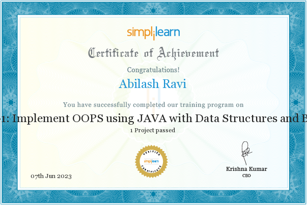 Abilash Ravi - | Java Developer | Core Java | Hibernate | Spring Boot ...