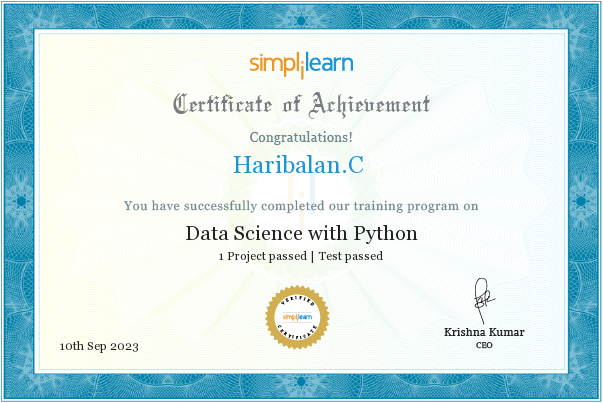 Haribalan C - zeb | LinkedIn
